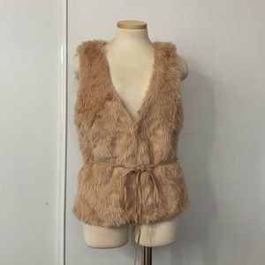 Pink faux furry vest